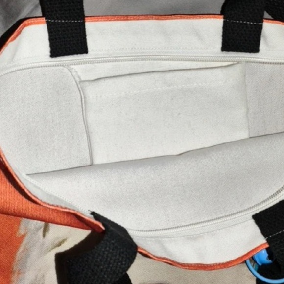 Cute fluffy puppy Dog Canvas Tote Bag w/ Zipper NEW 15* 13 - Picture 5 of 5